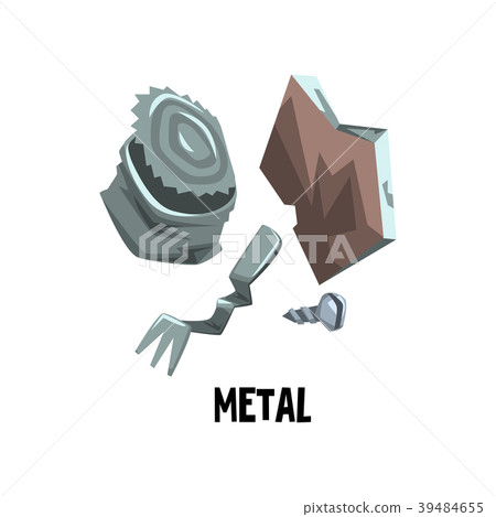Metal waste old tin can, bent fork, screw. Trash Metal waste old tin can, bent fork, screw. Trash 39484655