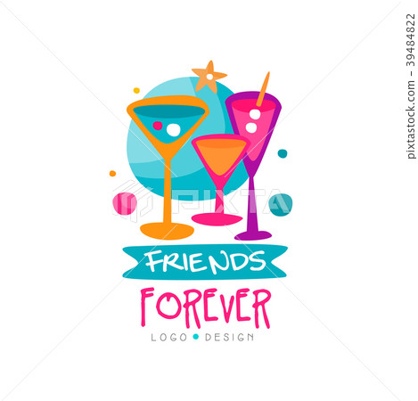 Premium Vector | Friends forever poster design with rainbow and lettering.  vector illustration.