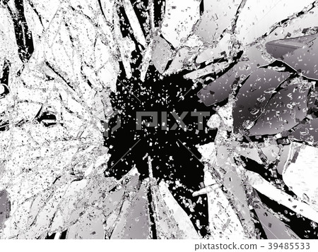 Shattered or demolished glass over black Shattered or demolished glass over black 39485533