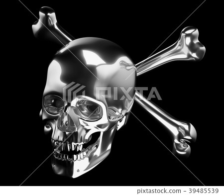 Silver Skull with crossed bones or totenkopf 39485539