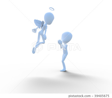 I ask the angel perming3DCG illustrations material I ask the angel perming3DCG illustrations material 39485675