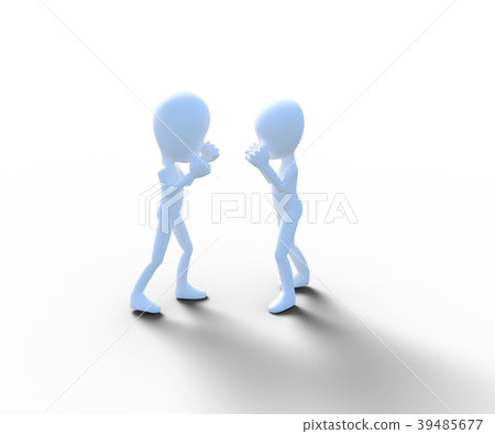 Boxing image perming3DCG illustration material Boxing image perming3DCG illustration material 39485677