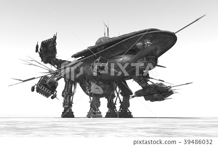 Huge spacecraft in a landscape 39486032