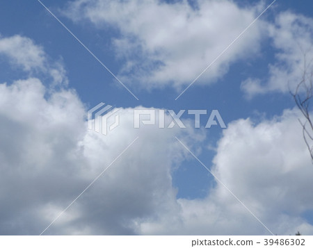 Blue sky and white clouds from the road beside Kusano waterway 39486302