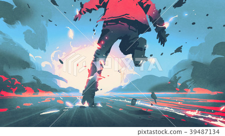 the man running to the sun 39487134