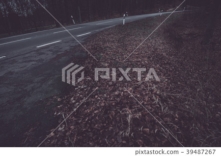 Dark street view in autumn 39487267