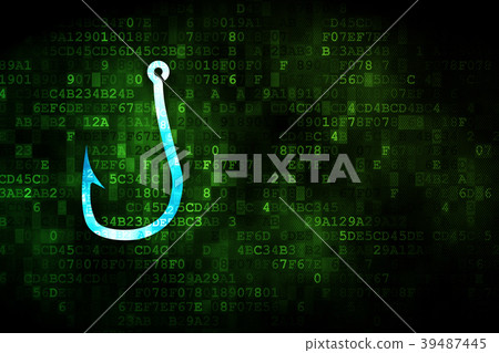 Safety concept: Fishing Hook on digital background 39487445