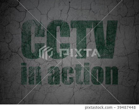 Privacy concept: CCTV In action on grunge wall 39487448