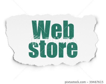 Web development concept: Web Store on Torn Paper 39487615