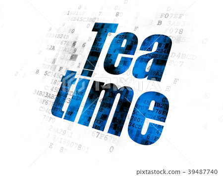 Time concept: Tea Time on Digital background 39487740