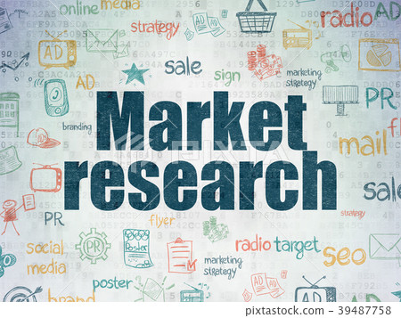 Advertising concept: Market Research on Digital - Stock Illustration ...