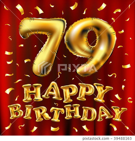 vector happy birthday 79 celebration gold balloons 39488163