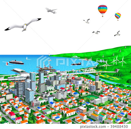 Seaside town transportation white back 2 39488430