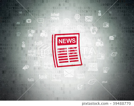 News concept: Newspaper on Digital Data Paper News concept: Newspaper on Digital Data Paper 39488770