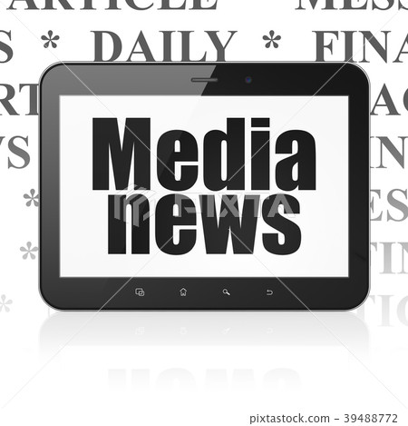 News concept: Tablet Computer with Media News on 39488772