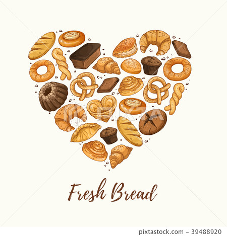 fresh bread heart poster 39488920