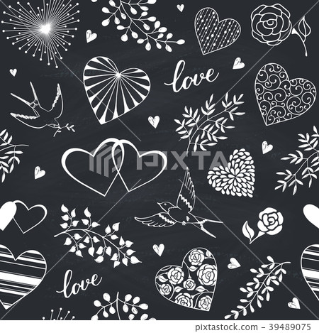 romantic seamless pattern 39489075