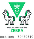 zebras head in trendy flat and linear style  39489310