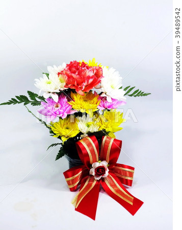 Beautiful flowerpot is isolated on white paper Beautiful flowerpot is isolated on white paper 39489542