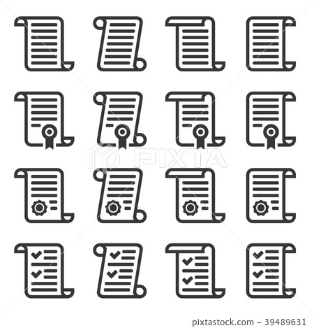 Contract Icons Set on White Background. Vector Contract Icons Set on White Background. Vector 39489631