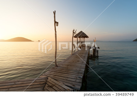 Wooden pier between sunset in Phuket, Thailand. Wooden pier between sunset in Phuket, Thailand. 39489749
