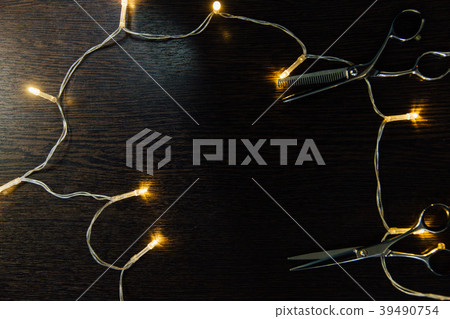 Professional hairdresser stylist scissors and a 39490754