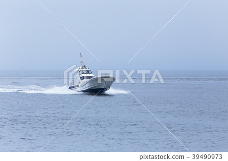 Miike Port Police ship returning to port Miike Port Police ship returning to port 39490973