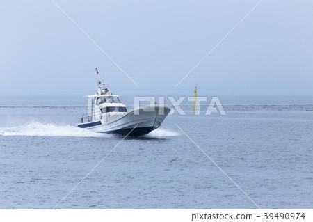 Miike Port Police ship returning to port Miike Port Police ship returning to port 39490974