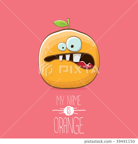vector funny cartoon cute orange character - Stock Illustration ...