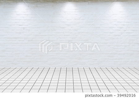 Room interior vintage with white brick wall. 39492016