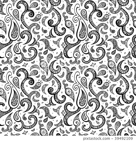 Paisley background. Hand Drawn ornament. 39492109