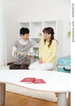 Parents and children going abroad Parents and children going abroad 39493678