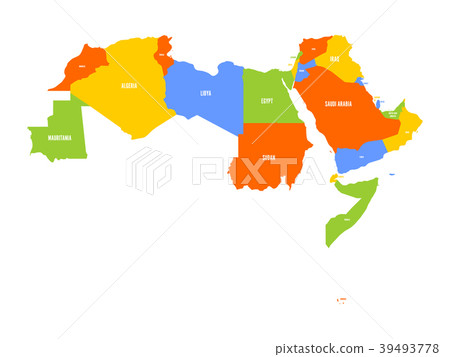 Arab World states. Political map of 22 arabic 39493778