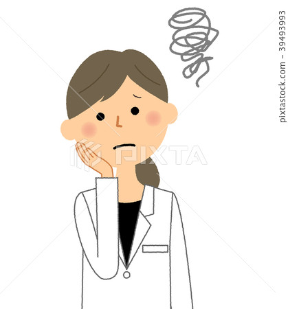 白人勞動的女人擔心 39493993