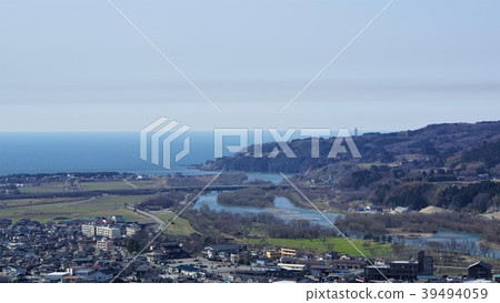 View of Murakami City from the ruins of Murakami Castle 39494059