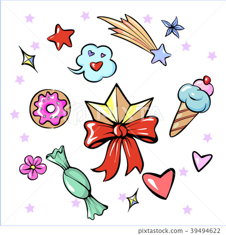 Set of fun trendy diadem sweets heart star Set of fun trendy diadem sweets heart star 39494622
