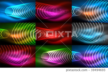 Collection of abstract backgrounds, glowing 39494693