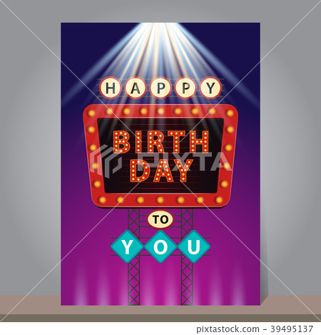 Happy Birthday greeting or invitation card. 39495137