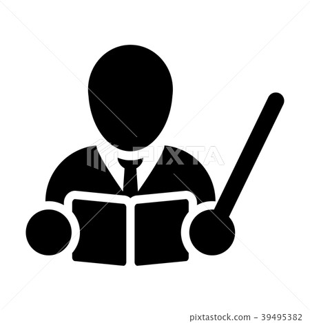 Teacher Icon Vector Male Person Avatar with Book Teacher Icon Vector Male Person Avatar with Book 39495382