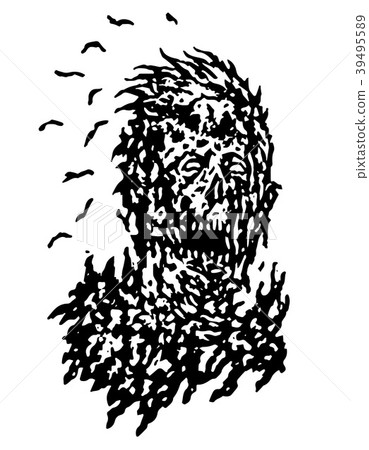 Decayed head of zombie. Vector illustration. Decayed head of zombie. Vector illustration. 39495589