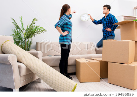 Young family relocating to new house apartment 39496089