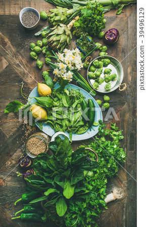Spring healthy vegan food cooking ingredients 39496129