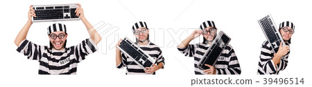 Prison inmate isolated on the white background Prison inmate isolated on the white background 39496514