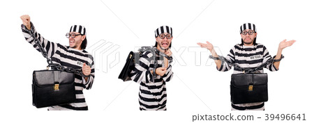Prison inmate isolated on the white background Prison inmate isolated on the white background 39496641