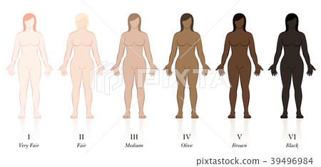 Skin Types Woman Fair Pale Blonde Brown Black 39496984