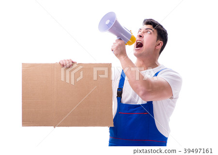 Angry construction supervisor yelling with Angry construction supervisor yelling with 39497161