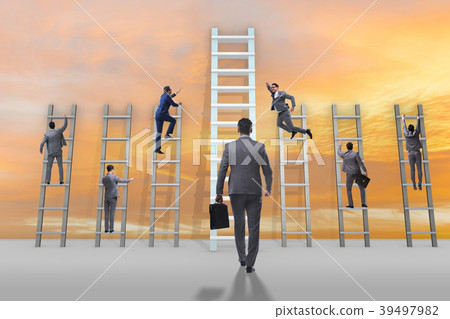 Career progression concept with various ladders Career progression concept with various ladders 39497982