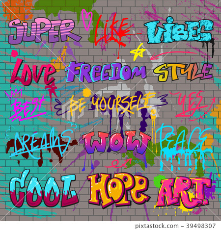 Graffiti vector graffito of brushstroke lettering 39498307