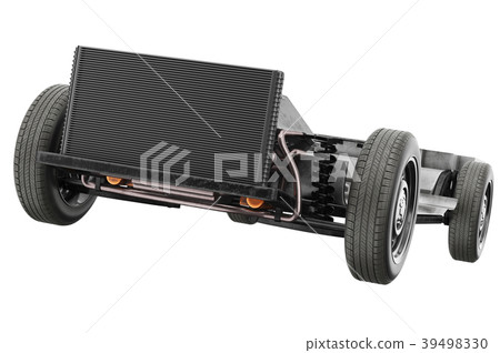 Chassis frame car with black radiator, close view 39498330