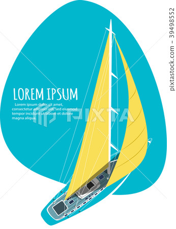 Yacht club sticker with sail boat Yacht club sticker with sail boat 39498552